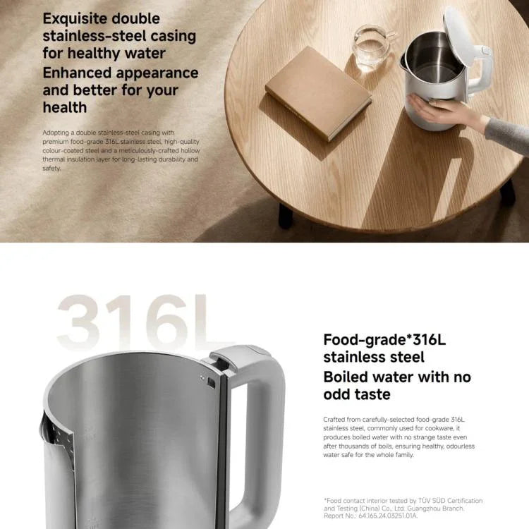Chaleira Elétrica Original Xiaomi Mijia 1.7L 1800W S1, Plug CN