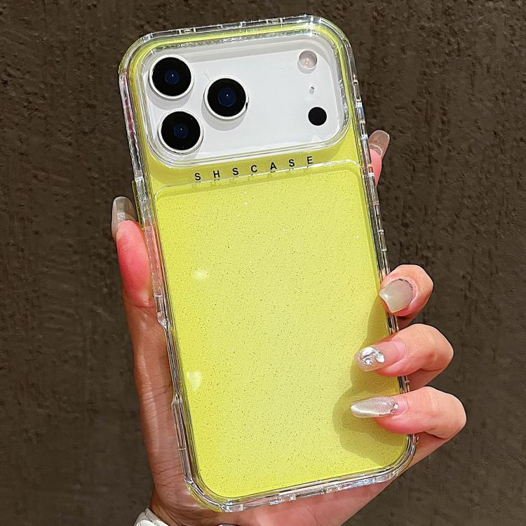 Capa para telemóvel 3 em 1 em TPU + PC com pó brilhante, Para iPhone 17 Pro Max, Para iPhone 17 Pro