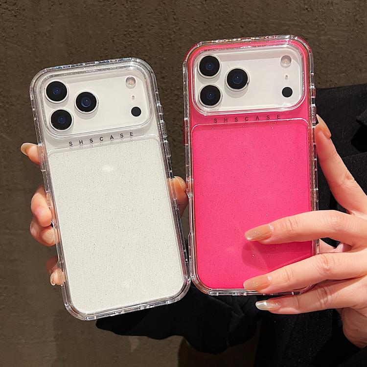 Capa para telemóvel 3 em 1 em TPU + PC com pó brilhante, Para iPhone 17 Pro Max, Para iPhone 17 Pro