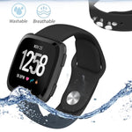For Fitbit Versa 2 / Versa / Versa Lite xDfind Rivet Buckle Solid Color Silicone Watch Band, S, L