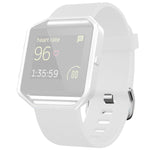For Fitbit Blaze xDfind Steel Buckle Diagonal Texture Solid Color Silicone Watch Band, S, L