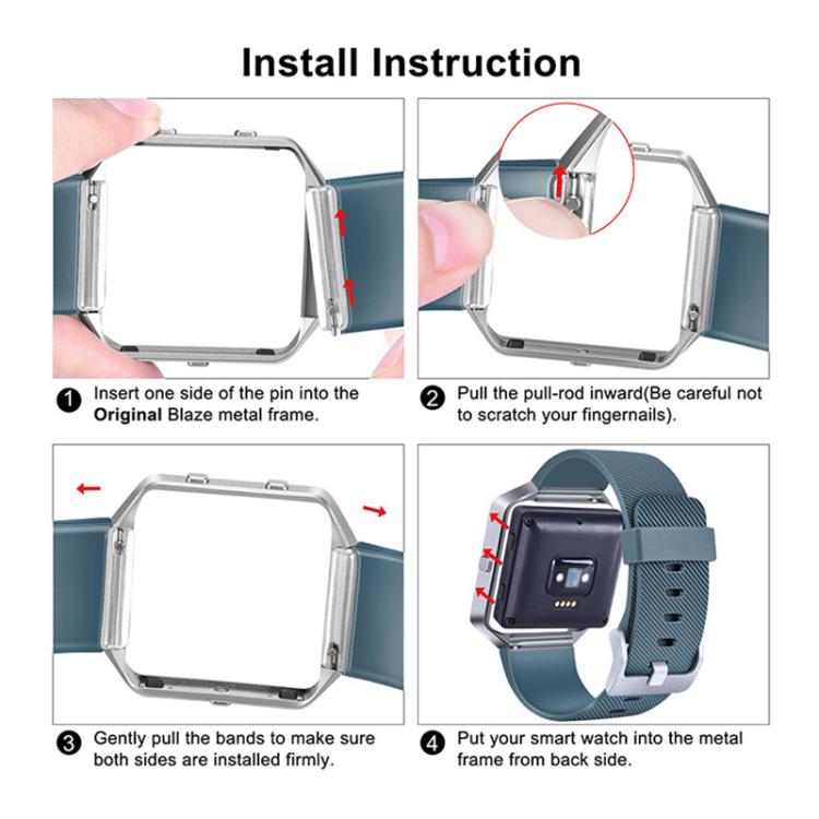 For Fitbit Blaze xDfind Steel Buckle Diagonal Texture Solid Color Silicone Watch Band, S, L