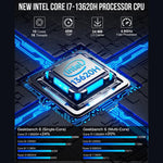 GMKtec NucBox K7 PLUS Mini PC, Intel Core i7 13620H de 13ª Geração, Windows 11 Pro, WiFi, BT, HDTV, DisplayPort, 16GB RAM + 512GB SSD, 32GB RAM + 1TB SSD