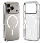 Capa híbrida para telemóvel em PC transparente com botões metálicos ZGA Magsafe, Para iPhone 17 Pro Max, Para iPhone 17 Pro, Para iPhone 17
