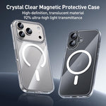 Capa híbrida para telemóvel em PC transparente com botões metálicos ZGA Magsafe, Para iPhone 17 Pro Max, Para iPhone 17 Pro, Para iPhone 17