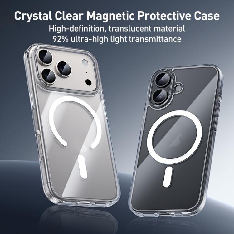 Capa híbrida para telemóvel em PC transparente com botões metálicos ZGA Magsafe, Para iPhone 17 Pro Max, Para iPhone 17 Pro, Para iPhone 17