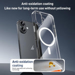 Capa híbrida para telemóvel em PC transparente com botões metálicos ZGA Magsafe, Para iPhone 17 Pro Max, Para iPhone 17 Pro, Para iPhone 17