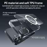 Capa híbrida para telemóvel em PC transparente com botões metálicos ZGA Magsafe, Para iPhone 17 Pro Max, Para iPhone 17 Pro, Para iPhone 17