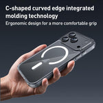 Capa híbrida para telemóvel em PC transparente com botões metálicos ZGA Magsafe, Para iPhone 17 Pro Max, Para iPhone 17 Pro, Para iPhone 17