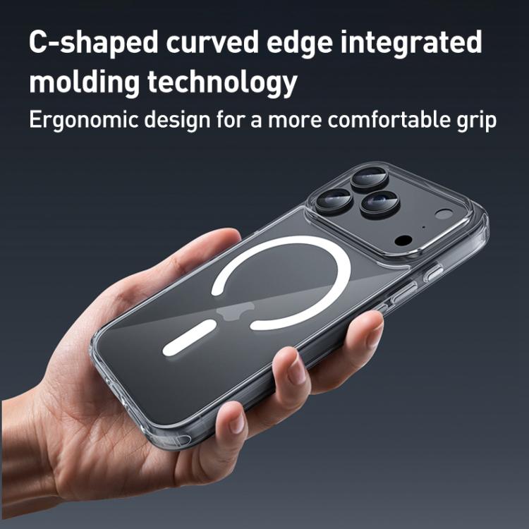 Capa híbrida para telemóvel em PC transparente com botões metálicos ZGA Magsafe, Para iPhone 17 Pro Max, Para iPhone 17 Pro, Para iPhone 17