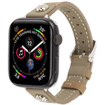 Pulseira de Relógio em Pele Microfibra com Textura Camélia e Rebites, para Apple Watch 46mm / 49mm / 45mm / 44mm, para Apple Watch 42mm / 41mm / 40mm / 38mm
