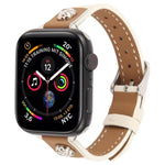 Pulseira de Relógio em Pele Microfibra com Textura Camélia e Rebites, para Apple Watch 46mm / 49mm / 45mm / 44mm, para Apple Watch 42mm / 41mm / 40mm / 38mm