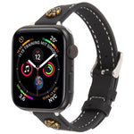 Pulseira de Relógio em Pele Microfibra com Textura Camélia e Rebites, para Apple Watch 46mm / 49mm / 45mm / 44mm, para Apple Watch 42mm / 41mm / 40mm / 38mm