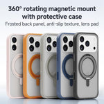Capa híbrida para telemóvel em PC com suporte rotativo 360 Feitian ZGA Magsafe, Para iPhone 17 Pro, Para iPhone 17 Pro Max
