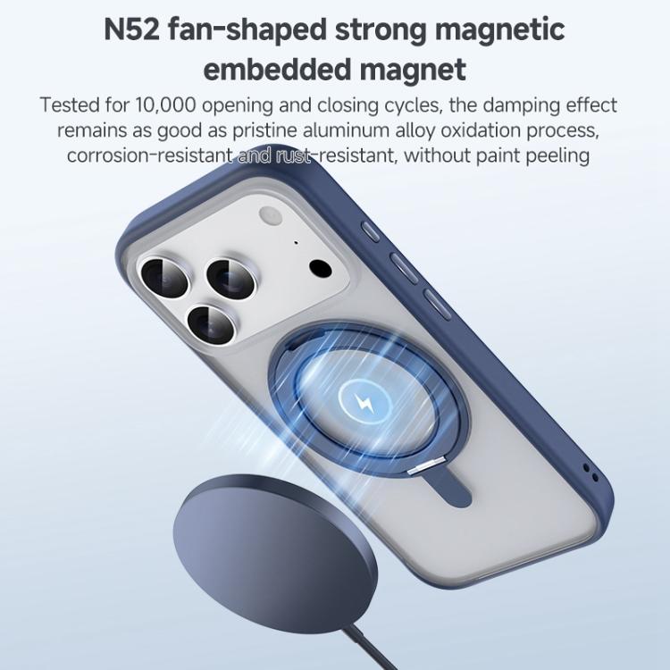 Capa híbrida para telemóvel em PC com suporte rotativo 360 Feitian ZGA Magsafe, Para iPhone 17 Pro, Para iPhone 17 Pro Max