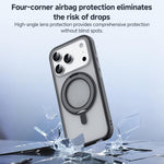 Capa híbrida para telemóvel em PC com suporte rotativo 360 Feitian ZGA Magsafe, Para iPhone 17 Pro, Para iPhone 17 Pro Max