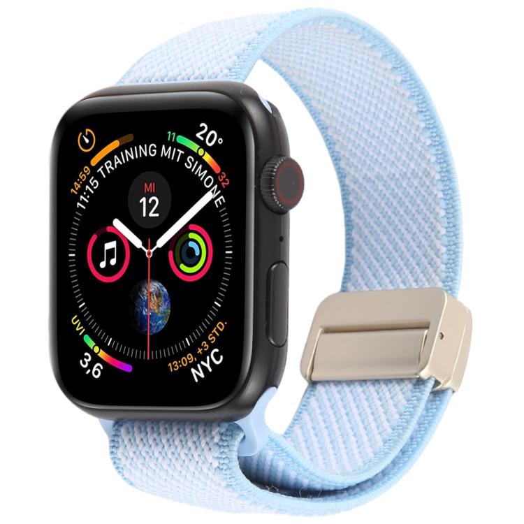 Pulseira de Relógio em Nylon Elástico Bicolor com Fecho Magnético em Sarja, para Apple Watch 46mm / 49mm / 45mm / 44mm, para Apple Watch 42mm / 41mm / 40mm / 38mm