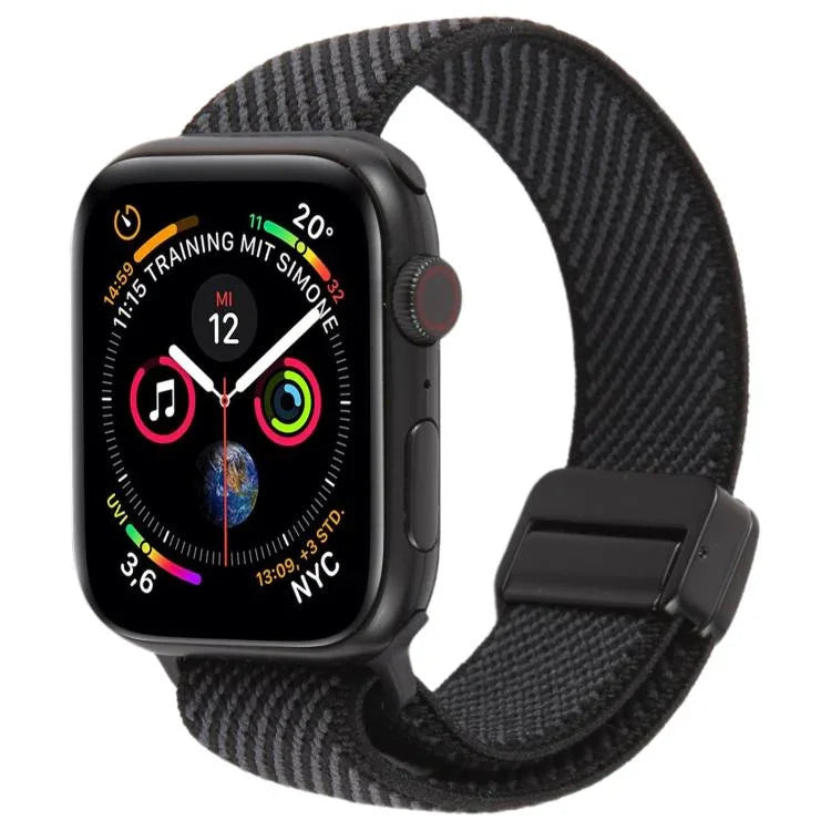 Pulseira de Relógio em Nylon Elástico Bicolor com Fecho Magnético em Sarja, para Apple Watch 46mm / 49mm / 45mm / 44mm, para Apple Watch 42mm / 41mm / 40mm / 38mm