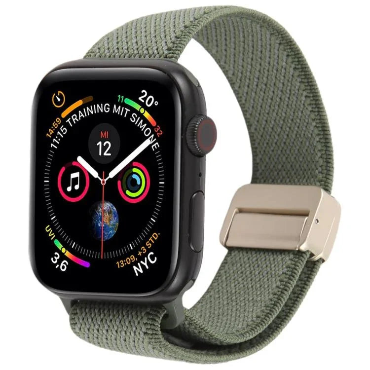 Pulseira de Relógio em Nylon Elástico Bicolor com Fecho Magnético em Sarja, para Apple Watch 46mm / 49mm / 45mm / 44mm, para Apple Watch 42mm / 41mm / 40mm / 38mm