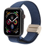 Pulseira de Relógio em Nylon Elástico Bicolor com Fecho Magnético em Sarja, para Apple Watch 46mm / 49mm / 45mm / 44mm, para Apple Watch 42mm / 41mm / 40mm / 38mm