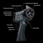 Carro de Controlo Remoto de Simulação de Escalada JJR/C C8801 Pro Edição Guerreiro Negro Wrangler
