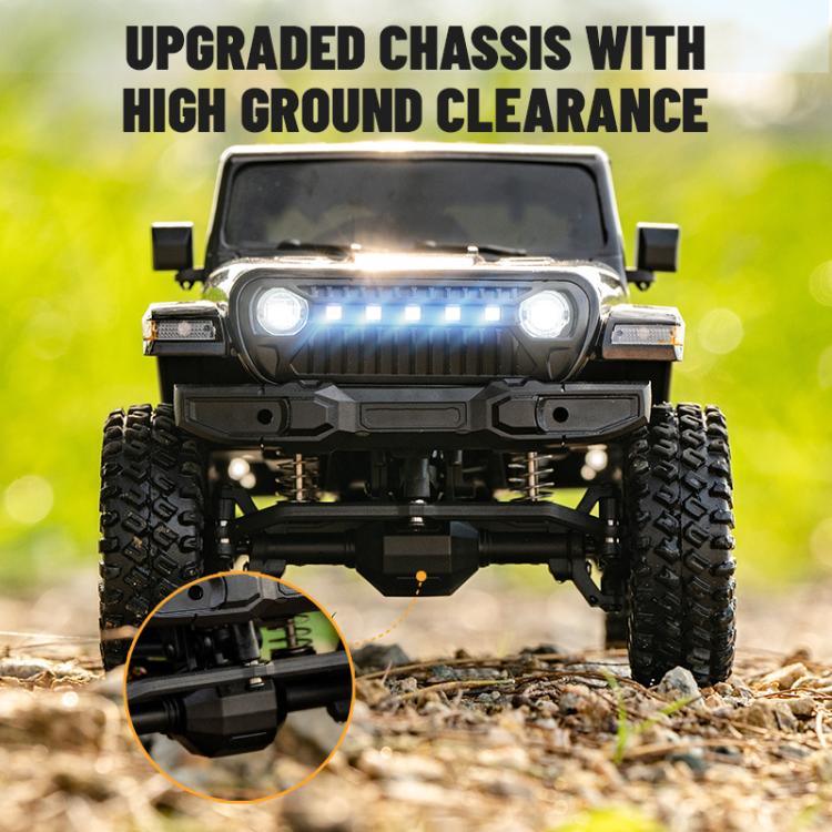 Carro de Controlo Remoto de Simulação de Escalada JJR/C C8801 Pro Edição Guerreiro Negro Wrangler