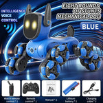 JJR/C Q200 Cão Robô de Controlo Remoto Multifuncional Pequeno com Oito Rodas e Relógio RC