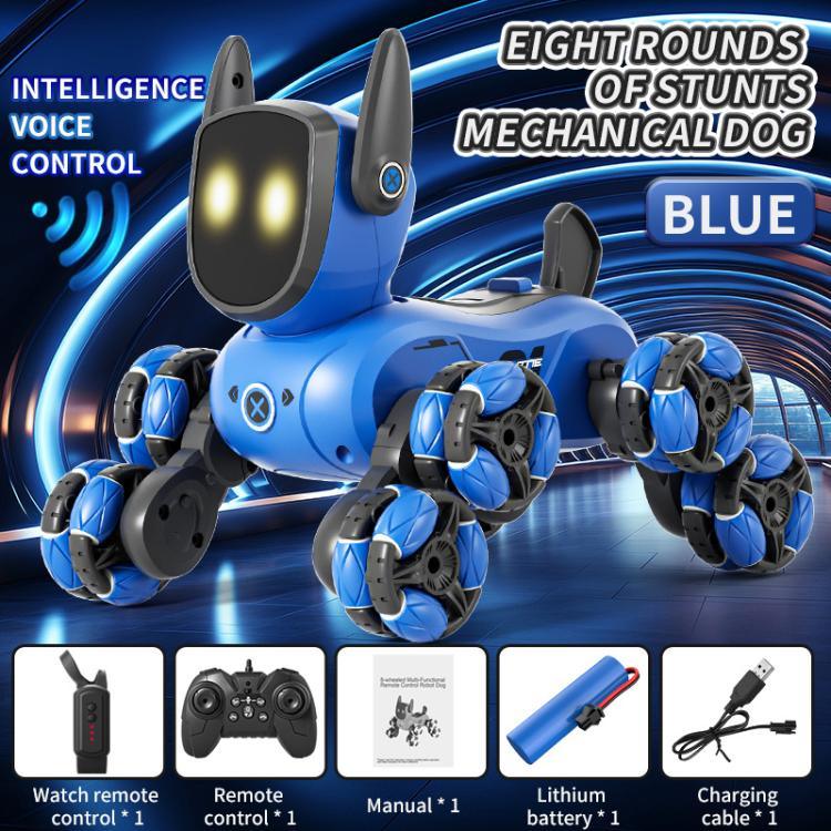 JJR/C Q200 Cão Robô de Controlo Remoto Multifuncional Pequeno com Oito Rodas e Relógio RC