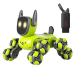 JJR/C Q200 Cão Robô de Controlo Remoto Multifuncional Pequeno com Oito Rodas e Relógio RC
