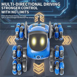 JJR/C Q200 Cão Robô de Controlo Remoto Multifuncional Pequeno com Oito Rodas e Relógio RC