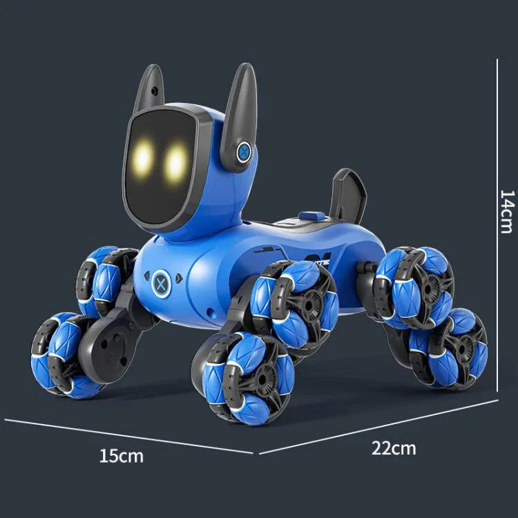 JJR/C Q200 Cão Robô de Controlo Remoto Multifuncional Pequeno com Oito Rodas e Relógio RC