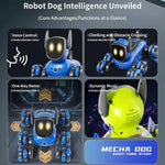 JJR/C Q200 Cão Robô de Controlo Remoto Multifuncional Pequeno com Oito Rodas e Relógio RC