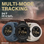 NORTH EDGE MARS 5 Relógio Desportivo Inteligente Masculino Outdoor com Monitorização de Frequência Cardíaca e Oxigénio no Sangue