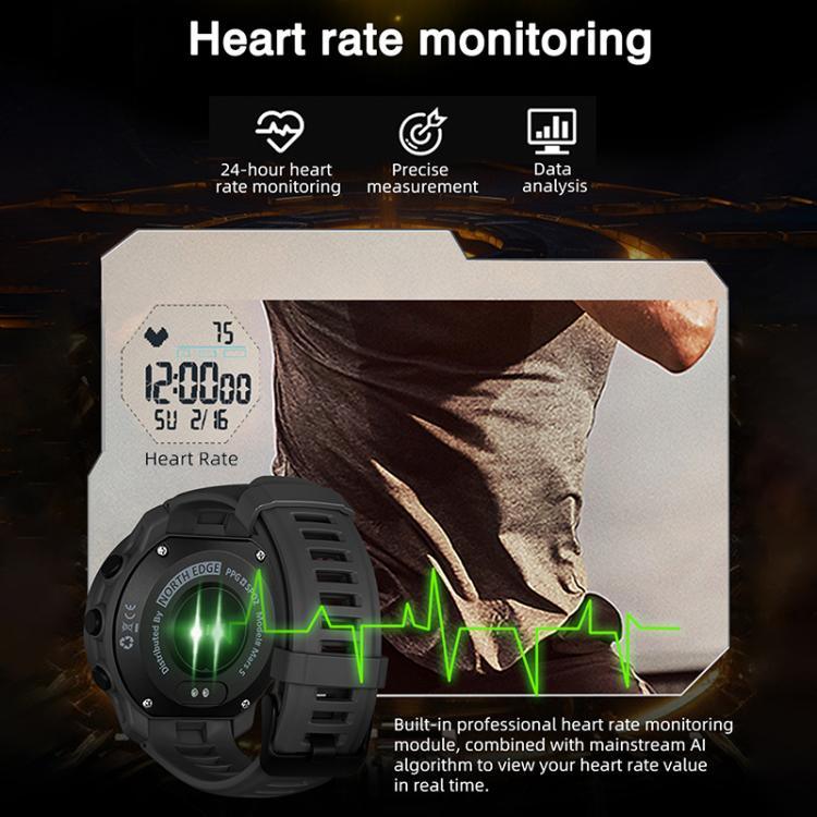 NORTH EDGE MARS 5 Relógio Desportivo Inteligente Masculino Outdoor com Monitorização de Frequência Cardíaca e Oxigénio no Sangue