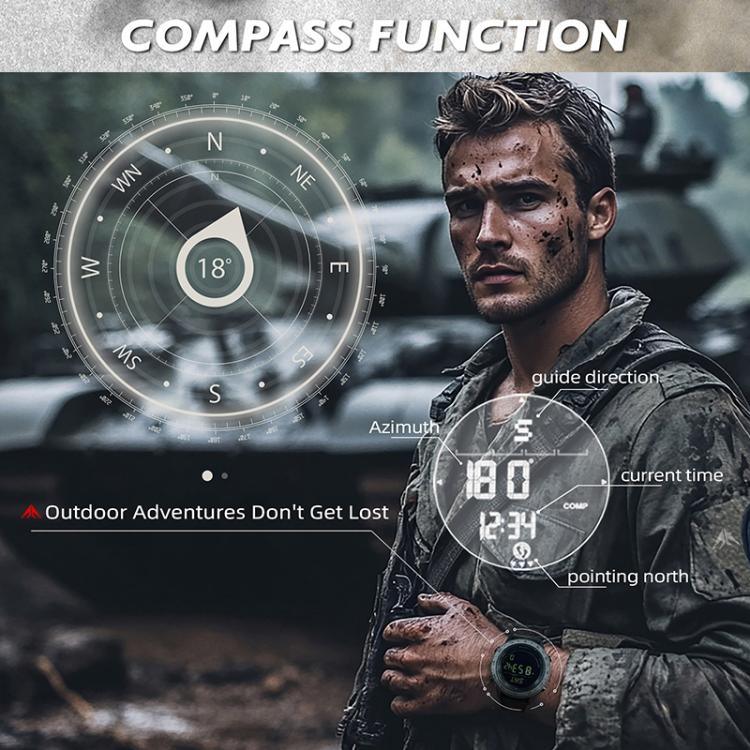 NORTH EDGE TANK 3 Relógio Desportivo Masculino Outdoor Resistente à Água com Pedómetro e Bússola