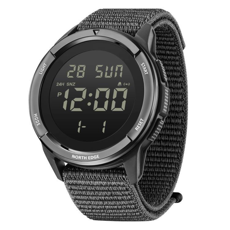 NORTH EDGE TERRAX Relógio Desportivo Multifuncional Masculino Outdoor Resistente à Água Luminoso com Correia de Nylon