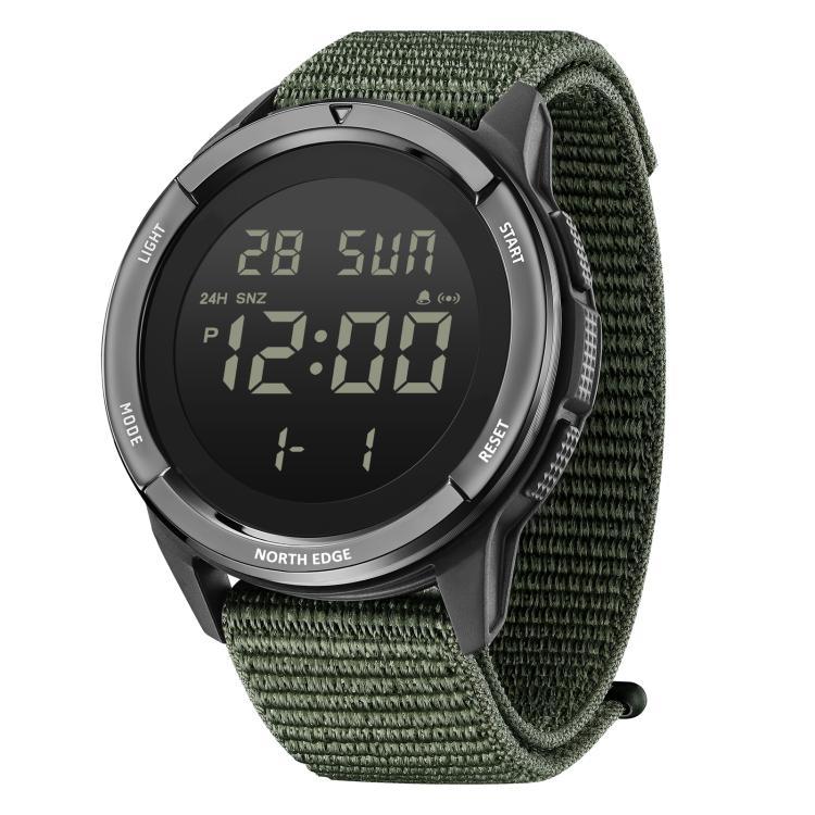 NORTH EDGE TERRAX Relógio Desportivo Multifuncional Masculino Outdoor Resistente à Água Luminoso com Correia de Nylon