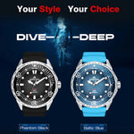 NORTH EDGE TRITON Relógio de Quartzo Luminoso Solar para Mergulho Masculino Outdoor