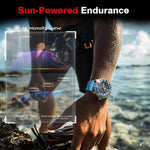 NORTH EDGE TRITON Relógio de Quartzo Luminoso Solar para Mergulho Masculino Outdoor