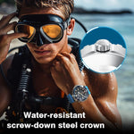 NORTH EDGE TRITON Relógio de Quartzo Luminoso Solar para Mergulho Masculino Outdoor