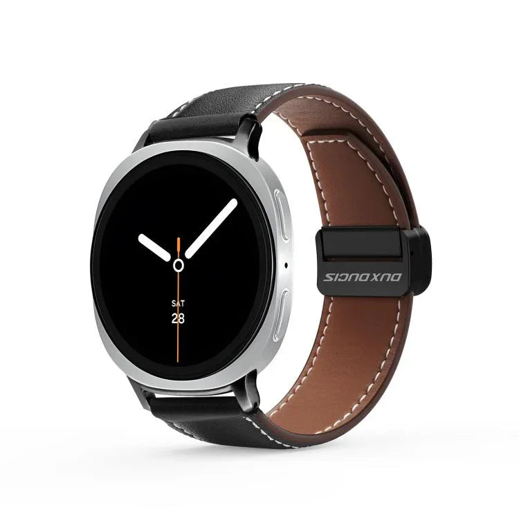 Correia de relógio em pele genuína com fivela magnética da série YA DUX DUCIS, Para Samsung Galaxy Watch8 / Watch8 Classic