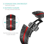 xDfind Butterfly Buckle Stainless Steel Watch Band, 22mm