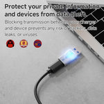 Bloqueador de proteção de dados de carregamento USB, USB-A fêmea para USB-A macho, Tipo-C macho para USB-A fêmea, Tipo-C macho para Tipo-C fêmea, Tipo-C macho para USB-A macho