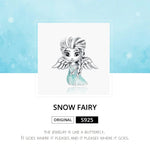Contas de Prata Esterlina S925 Floco de Neve Rapariga Elfo Acessórios para Pulseira e Colar DIY, Rapariga Elfo