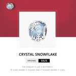 Contas de Prata Esterlina S925 Floco de Neve de Cristal Acessórios para Pulseira e Colar DIY, Floco de Neve