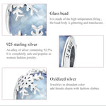 Contas de Prata Esterlina S925 Floco de Neve de Cristal Acessórios para Pulseira e Colar DIY, Floco de Neve