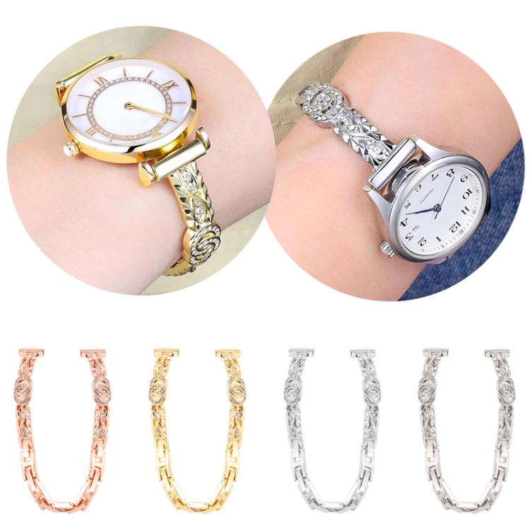 xDfind Thin Bracelet Diamond Metal Stainless Steel Watch Band, 14mm