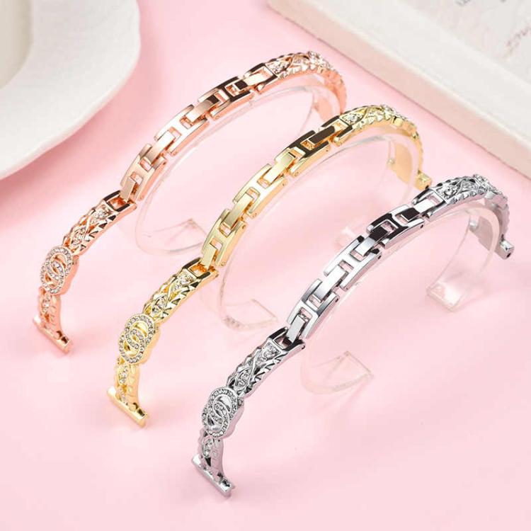 xDfind Thin Bracelet Diamond Metal Stainless Steel Watch Band, 14mm