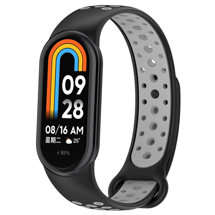 xDfind Reverse Buckle Two Color Silicone Sports Watch Band, For Xiaomi Smart Band 10 / 9 / 8