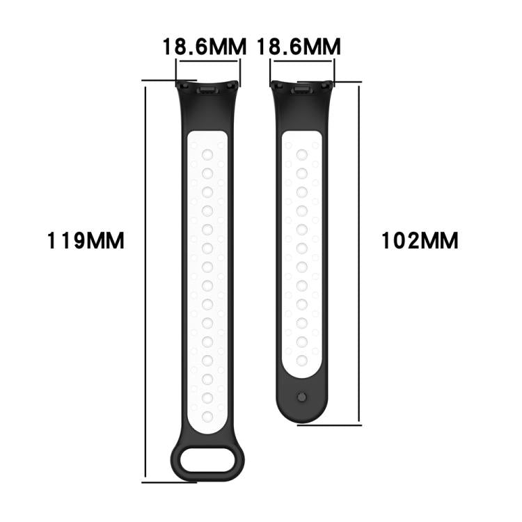 xDfind Reverse Buckle Two Color Silicone Sports Watch Band, For Xiaomi Smart Band 10 / 9 / 8